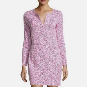 DIANE von FURSTENBERG Reina Long Sleeve Dress SEA DAISY TINY PINK Size 8